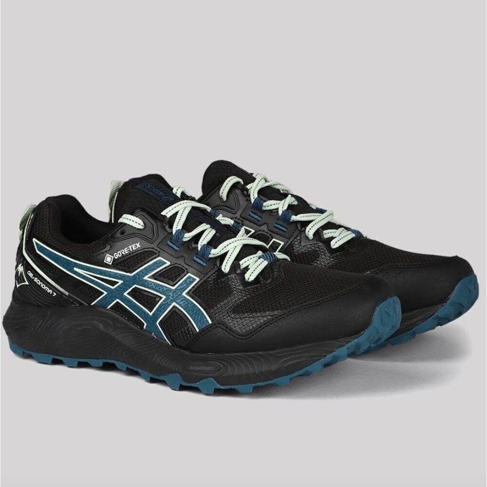 ASICS Gel-Sonoma 7 GORE-TEX Black Ink Teal Sneakers Size 12
